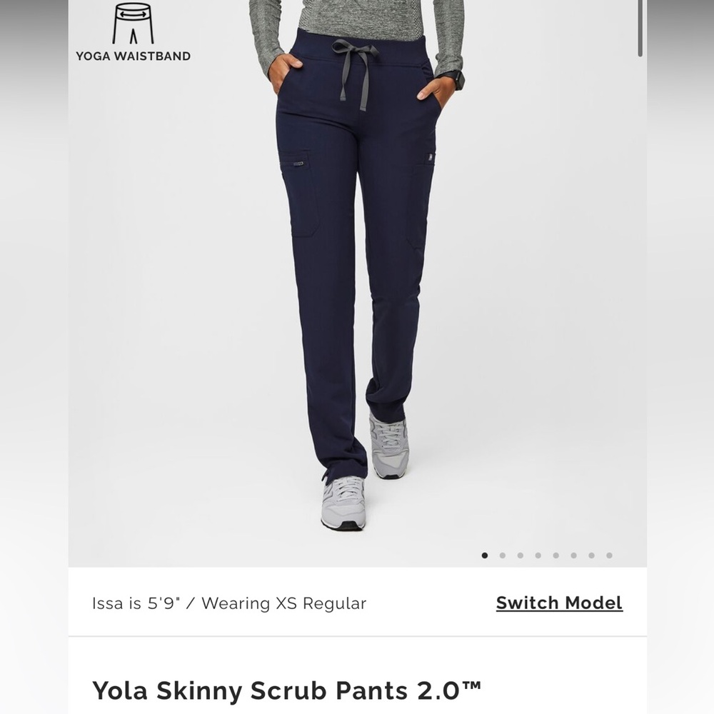 FIGS Yola Skinny Scrub Pants 2.0 - Size XS, Navy
